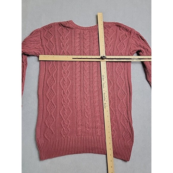 Fossil Sweater Womens M Mauve Berry Pullover Crewneck Cotton Angora Blend Soft - Picture 6 of 10